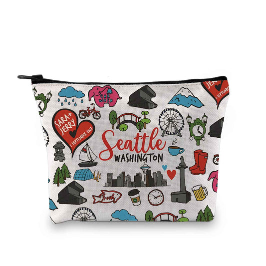 GJTIM Seattle Washington Gift Souvenir Welcome Bag Travel Zipper Pouch for Traveller