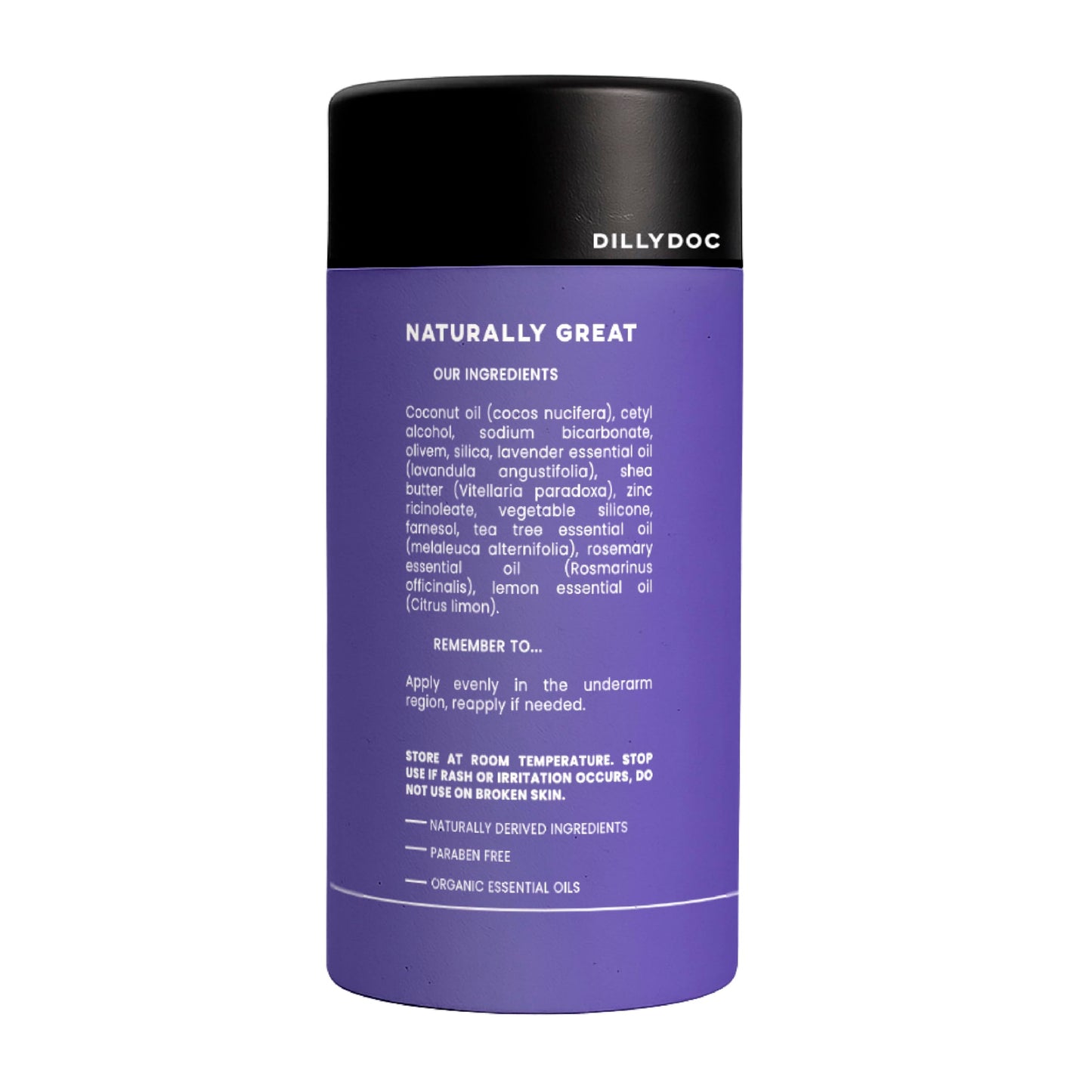 Dillydoc - Aluminum-Free Deodorant with Organic Essential Oils, Eco-Friendly Packaging, Natural Odor Protection, Vegan, Non-Toxic, Sustainable and Perfect for Sensitive Skin (2 Pack, Lavender)