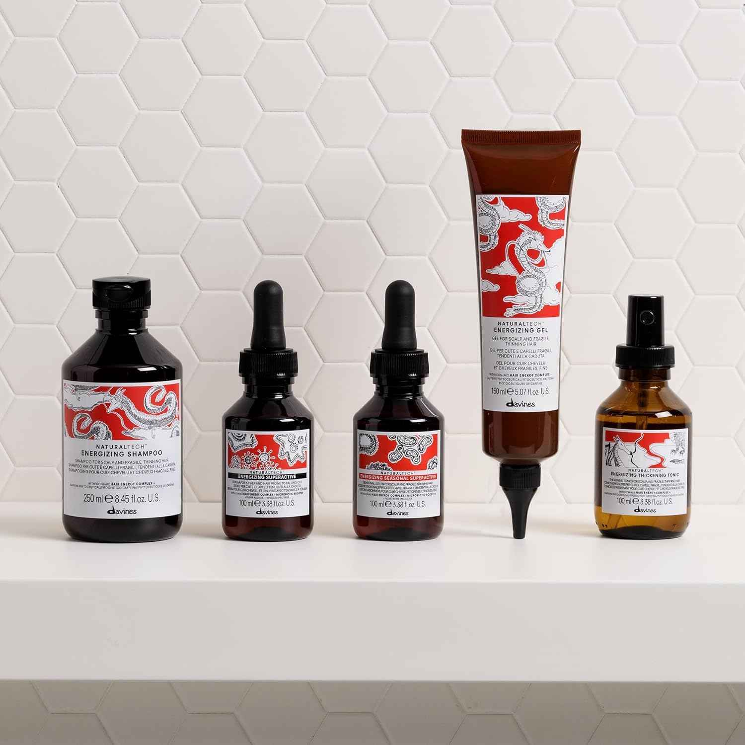 Davines Naturaltech ENERGIZING Shampoo Gentle Cleansing And Protection for Fragile Or Thinning Hair, Revitalize And Energize The Scalp 8.45 Fl. Oz.