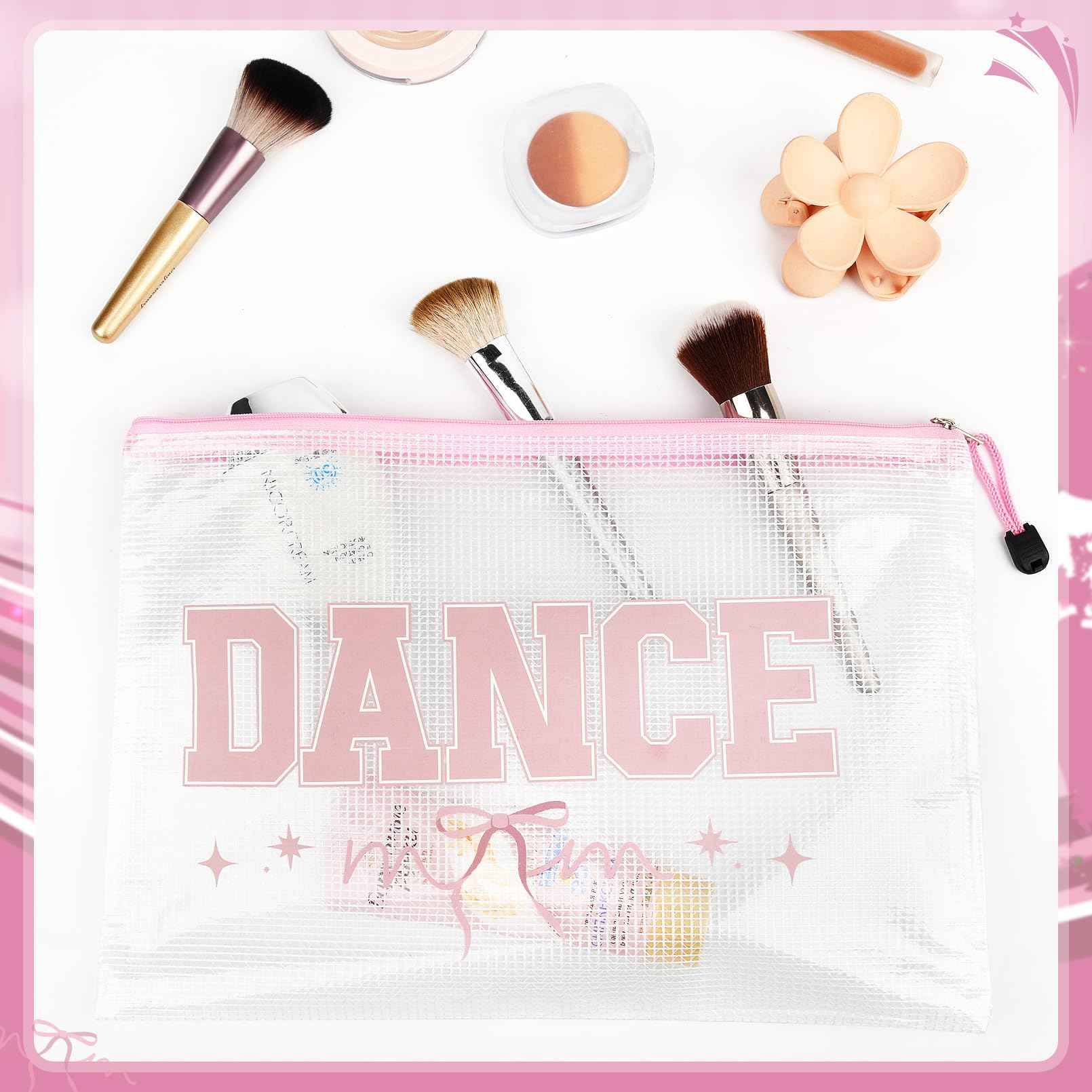 HUGNOW 2 Pcs Cheer Bag Cheer Makeup Bag Gifts Zipper Pouch Snack Makeup Case Cheerleader Accessories Bags Bulk for Cheerleading Party Supplies