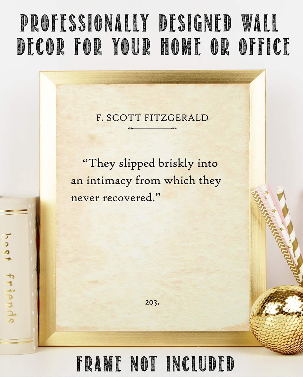 F. Scott Fitzgerald - They Slipped Briskly - 11x14 Unframed Typography Book Page Print - Great Gift for Romantics, Book Lovers and English Teachers Under $15?