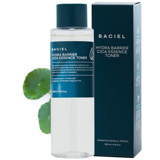 BACIEL - Hydra Barrier CICA Essence Toner 6.76 fl.oz - Unscented | Korean Face Hydrating, Soothing Toner for Sensitive, Oily, Acne Prone Skin (Renewed 2023)