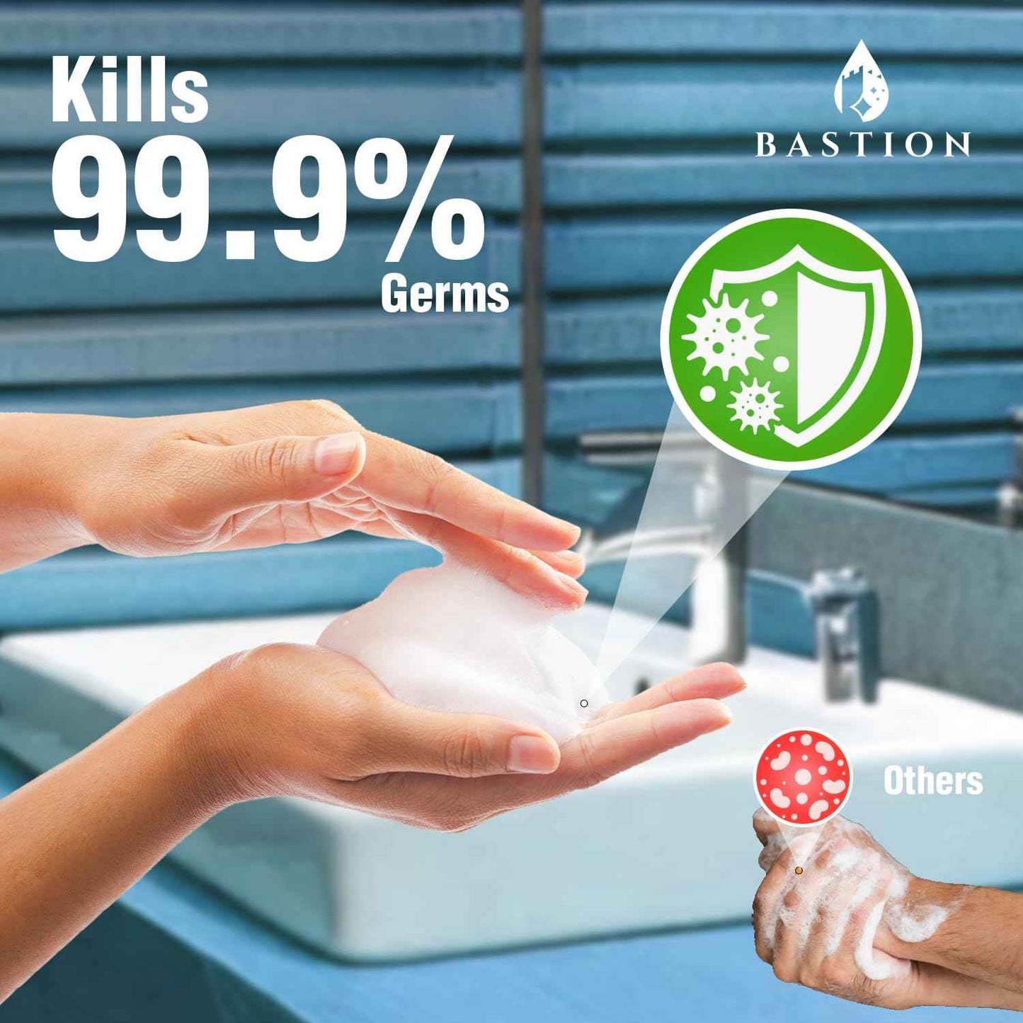 Bastion Foaming Antibacterial Hand Soap Refill – Pina Colada Scent, 1 Gallon (128 oz) – Bulk Moisturizing Hand Wash for Home, Office, Kitchen, Bathroom – Kills Germs, Softens Hands