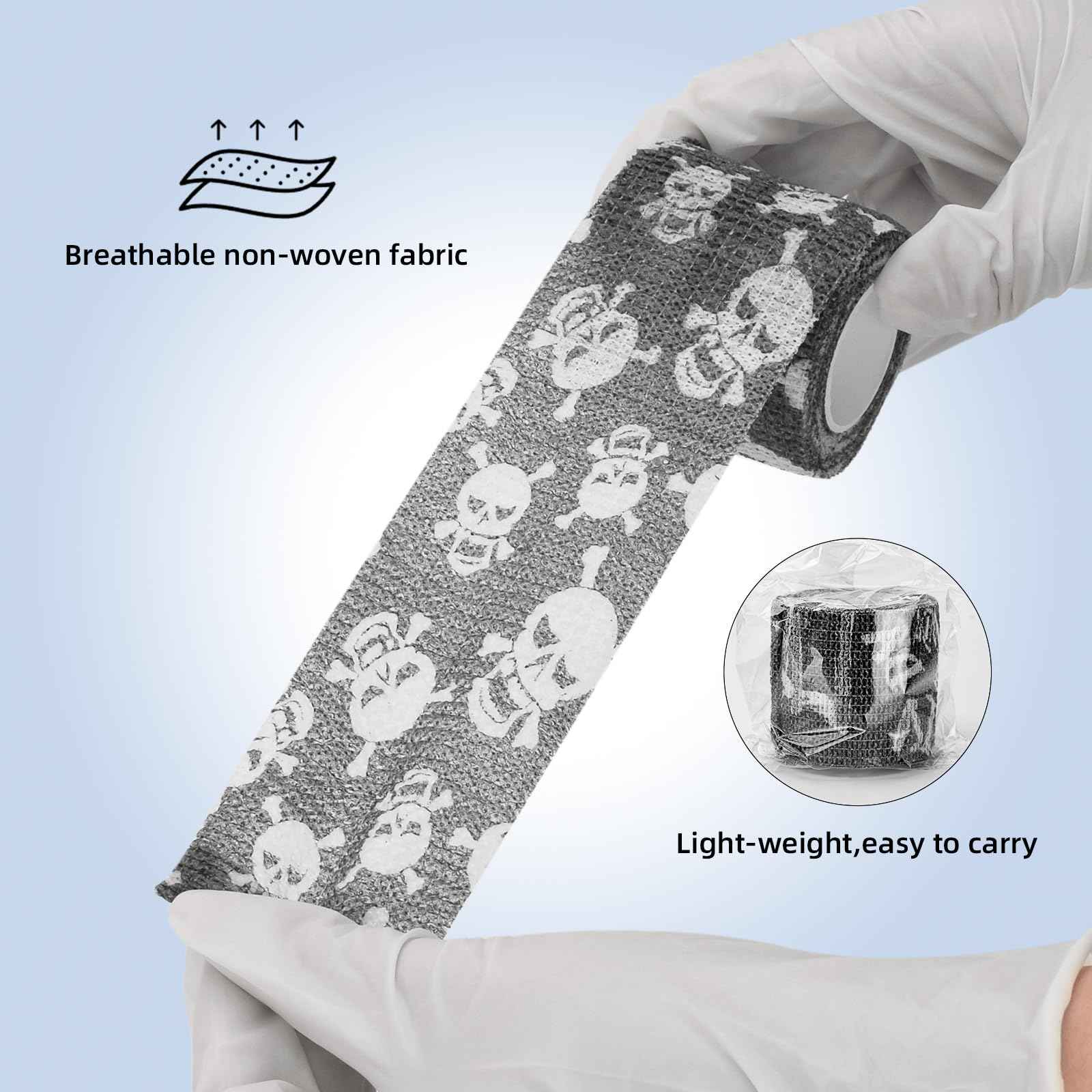 JimKing Tattoo Grip Cover, Tattoo Machine Handle Cover, Self-Adhesiive Tape for Sport Pet Tattoo,Elastic Bandage Wrap Roll Tattoo Machine Supply, 4pcs