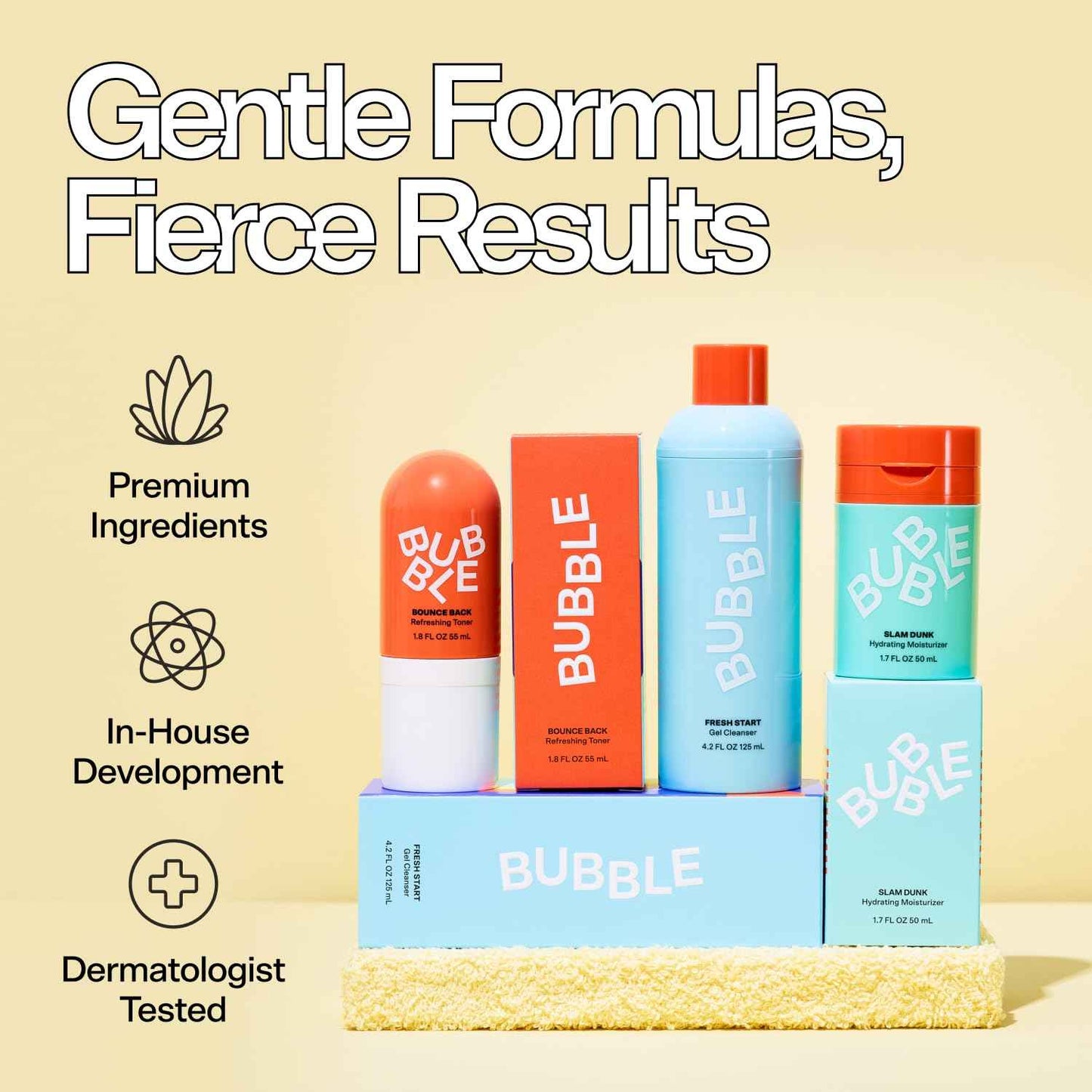 Bubble Skincare Fresh Start Exfoliating Gel Cleanser (125ml) + Level Up Balancing & Hydrating Face Moisturizer (50ml)