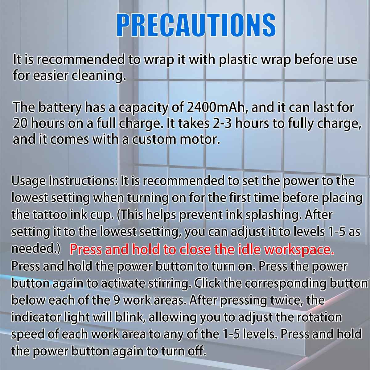 Ink Mixer Electric Ink Mixer Tattoo 5-Speed Adjustable Power Mixing Comes with 100 Mixing Sticks Nine Simultaneous Mixing Operations are Possible Color Makeup Ink Pigment Electric Agitator Machine