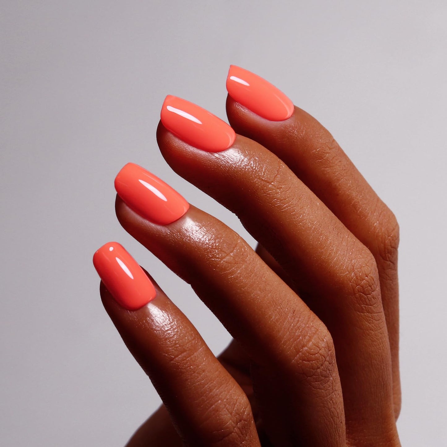 Ozzeal Gel Polish, 0.5 Fl Oz Bright Coral Orange Gel Nail Polish Spring Summer Soak off LED UV Gel Nail Polish Art Starter Manicure Salon DIY Nail Gel Polish