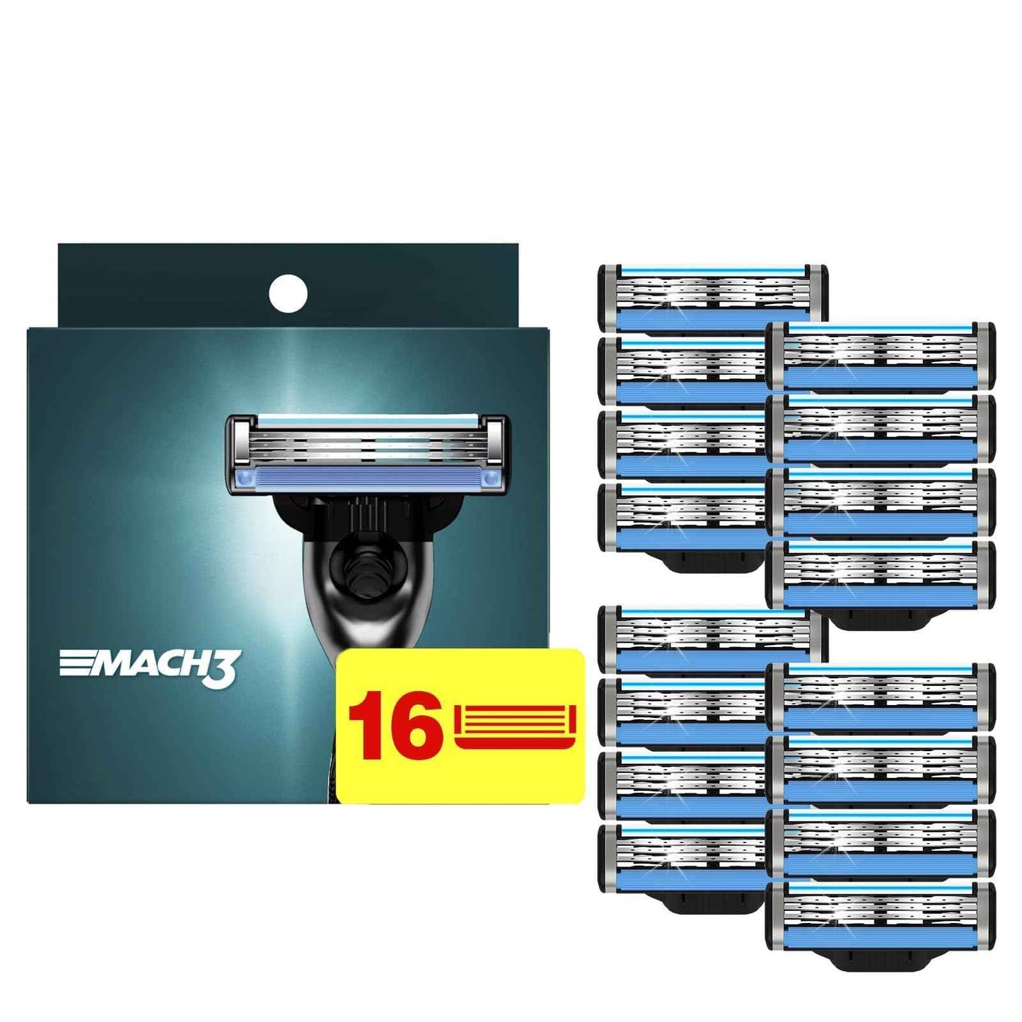 Mach 3 Razor Refills for Men, 16 Count Razor Blade Refills