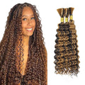 P4/27 Blonde Deep Wave Human Braiding Hair 22" 3 Bundle