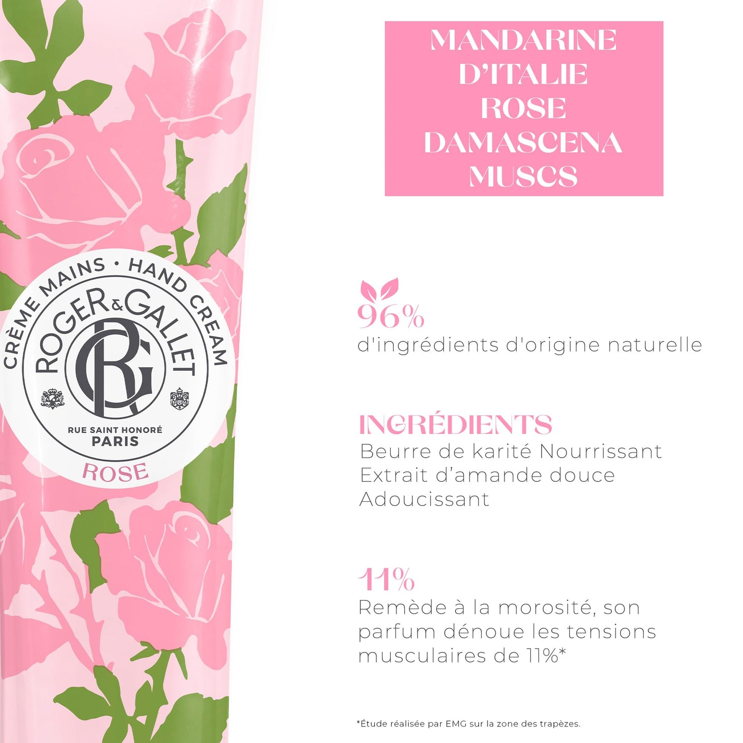 ROGER & GALLET | Hand and Nail Cream | Nourishing Hand Cream & Hand Moisturizer | Hand Lotion Hand Care (Rose | 1 oz)