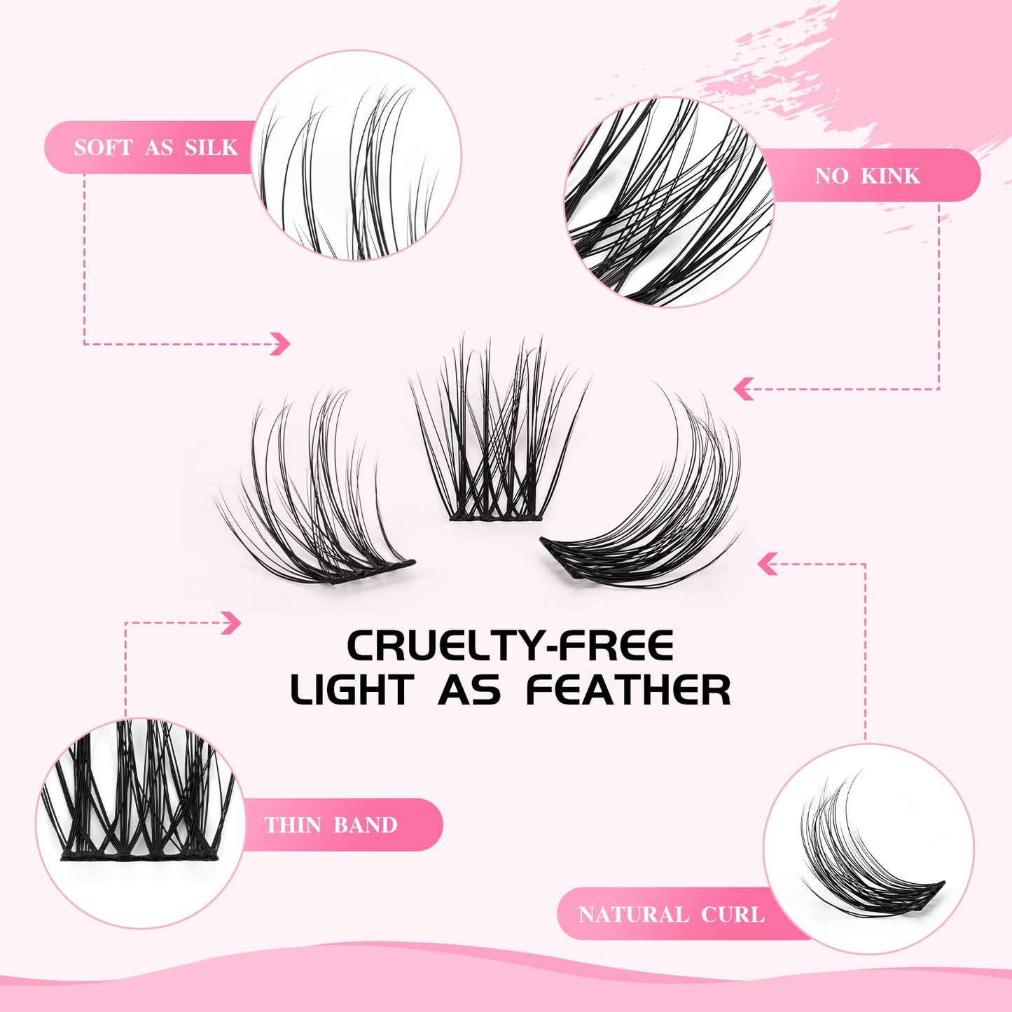 Lash Clusters, DIY Eyelash Extension 72 Pcs, 10-12-14-16mm Mix D Curl Cluster Lashes, Reusable Individual Lashes Cluster at Home (F21 MIX 10-16mm)