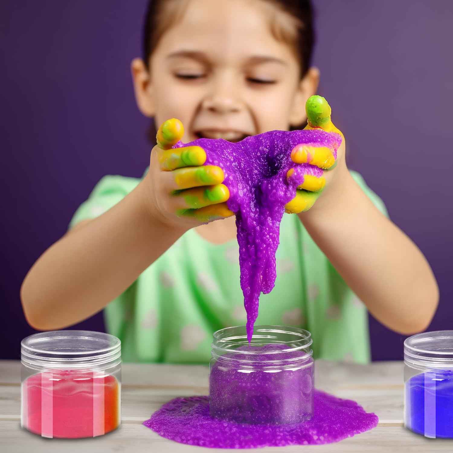 4oz Plastic Jars, 30 Pack Clear Slime Containers - Wide-Mouth Refillable Storage Jars for Cosmetics, Lotion & Food