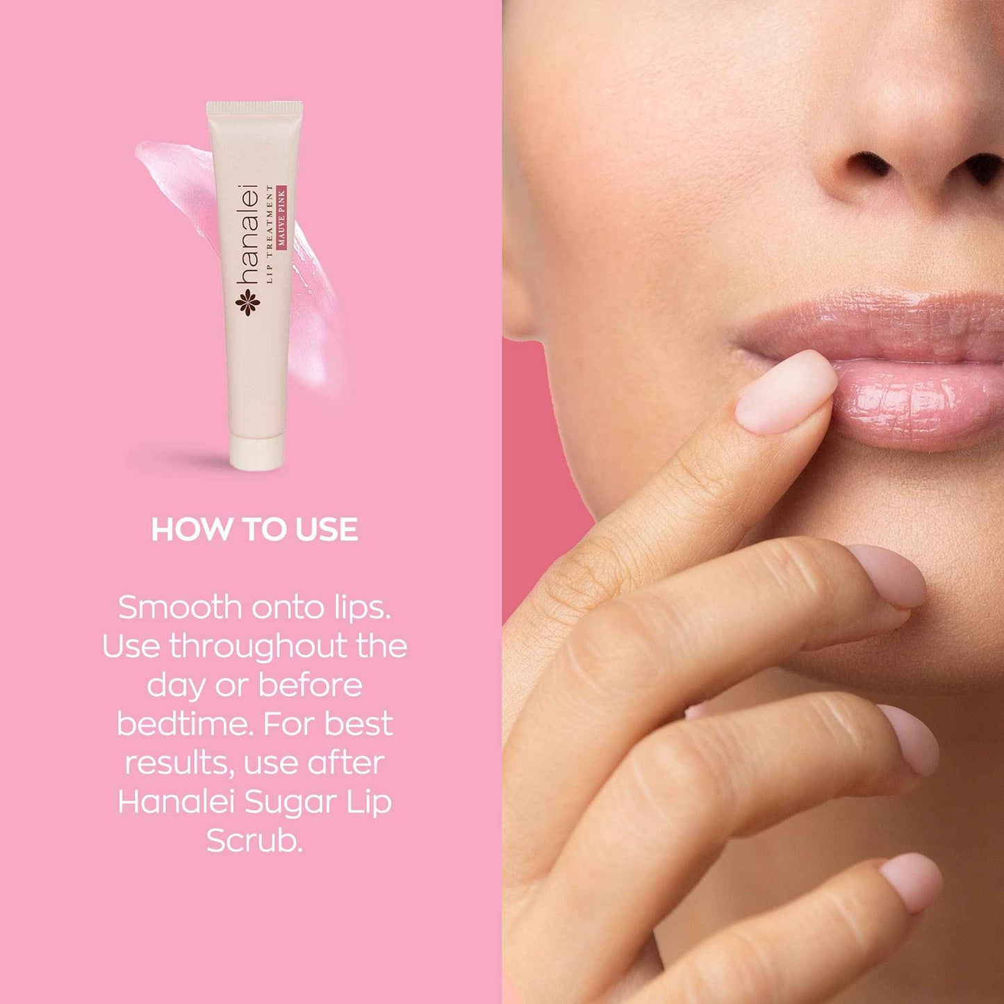 Hanalei Sugar Lip Scrub and Lip Treatment (Mauve Pink) Bundle, Made with Raw Cane Sugar and Real Hawaiian Kukui Nut Oil (Cruelty free, Paraben free)