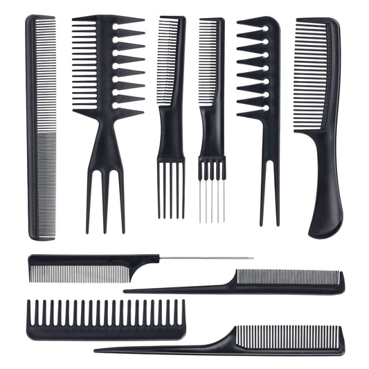 Oneleaf Styling Hair Comb 10PCS Hair Stylists Professional Styling Comb Set Variety Pack Great for All Hair Types & Styles