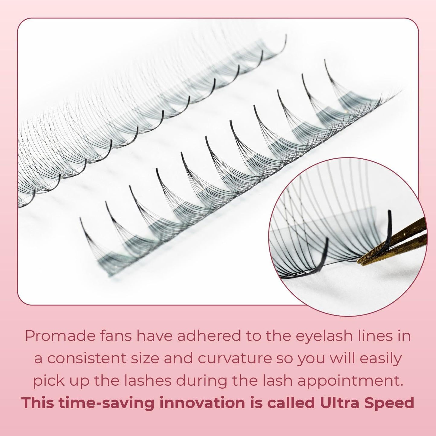 MDC LASHES Promade Eyelash Fans 1000 Fans 5D-20D Premade Volume Lash Extensions C/CC/D Curl 10-18mm Length 0.05/0.07 Thickness Ultra Speed Promade Premade Pre Pro Made False Eyelashes Pestanas