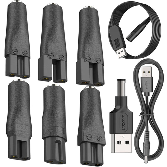9 PCS 5V Replacement Charger USB Power Cord Adapter Compatible with Various Types of Hair Clippers, Beard Trimmers, Shavers, Beauty Instruments,Electric Hairdressers, Desk Lamps,HQ8505 Charging Cable