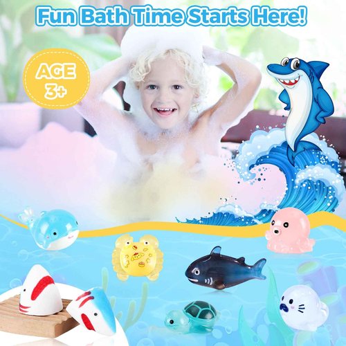 Bath Bombs for Kids, Organic Natural Shark Bath Bomb with Toys Inside, Boys Girls Bath Bomb with Surprise Inside, Bubble Bath Fizz for Kids, 6 Pack