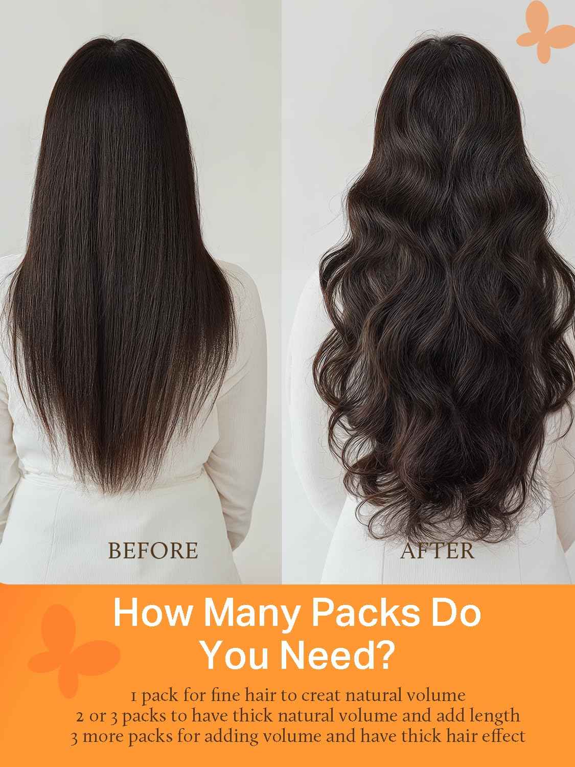 DOORES Sew in Hair Extensions Natural Straight, 18 Inch Balayage Dark Brown to Chestnut Brown 50g, Invisible Weft Hair Extensions Human Hair Virgin