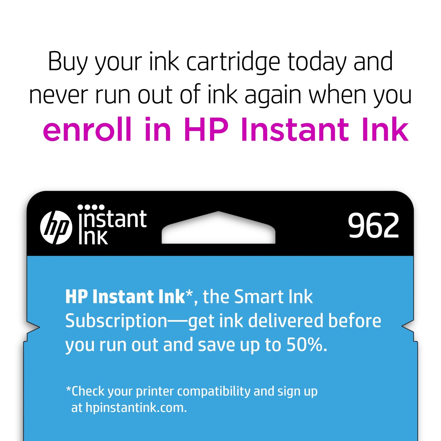 HP 962 Cyan Ink Cartridge | Works with HP OfficeJet 9010 Series, HP OfficeJet Pro 9010, 9020 Series | Eligible for Instant Ink | 3HZ96AN