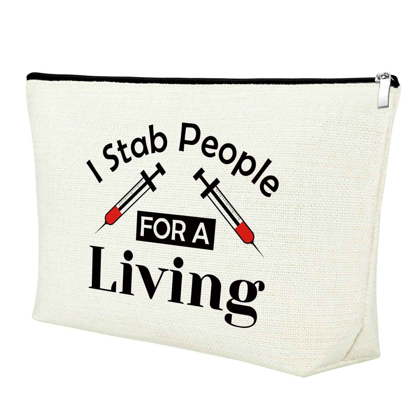 Funny Phlebotomist Gift for Women Makeup Bag Phlebotomy Appreciation Gift Cosmetic Bag Thank You Gift for Medical Technologist Dialysis Technician Practitioner Graduation Gift Travel Toiletry Pouch