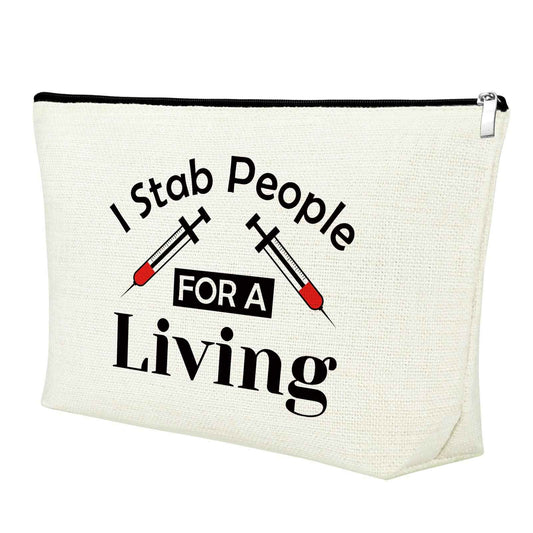 Funny Phlebotomist Gift for Women Makeup Bag Phlebotomy Appreciation Gift Cosmetic Bag Thank You Gift for Medical Technologist Dialysis Technician Practitioner Graduation Gift Travel Toiletry Pouch