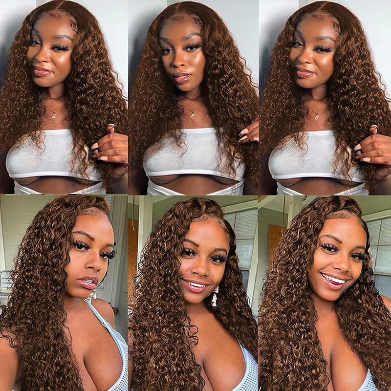 28 30 32 Inch #4 Brown Water Wave Human Hair Bundles