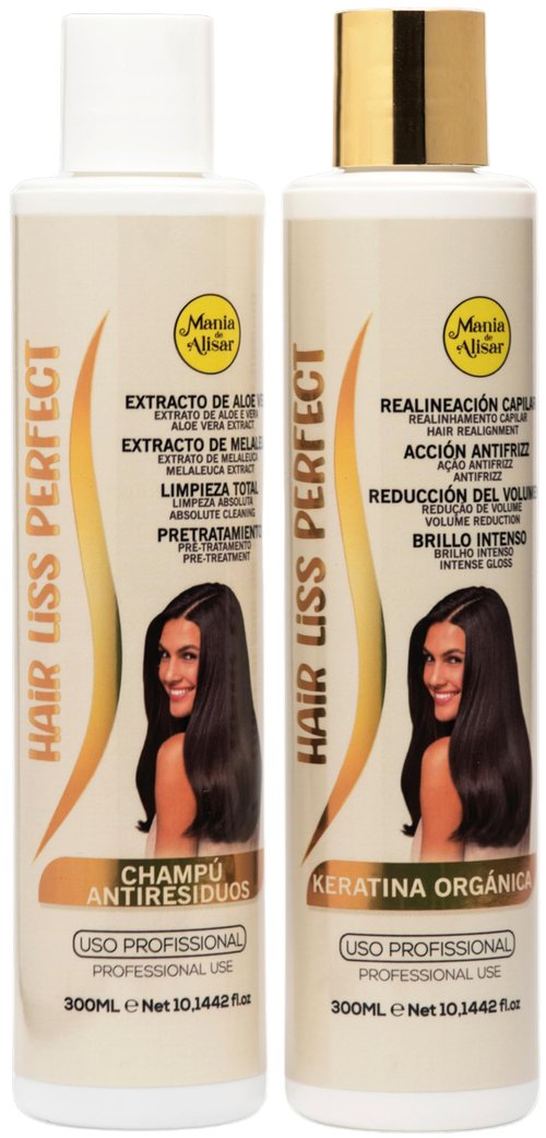 Mania de Alisar Anti-Residue Shampoo and Brazilian Keratin Smoothing Treatment, 2 x 300 ml