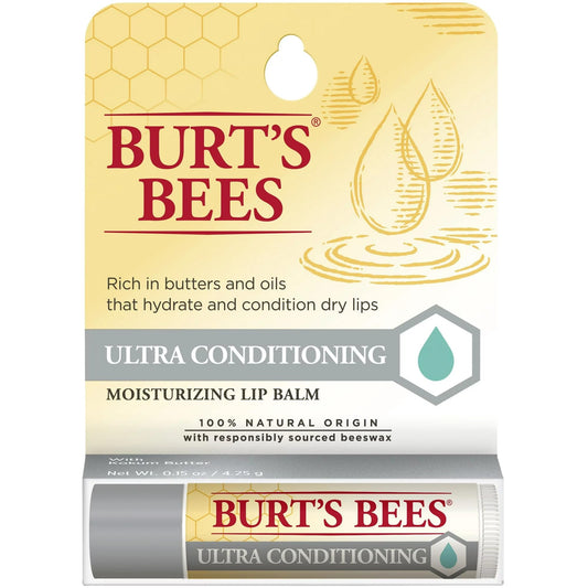 Burt's Bees Lip Balm, Ultra Conditioning with Kokum Butter, 0.15 oz (Pack of 4)