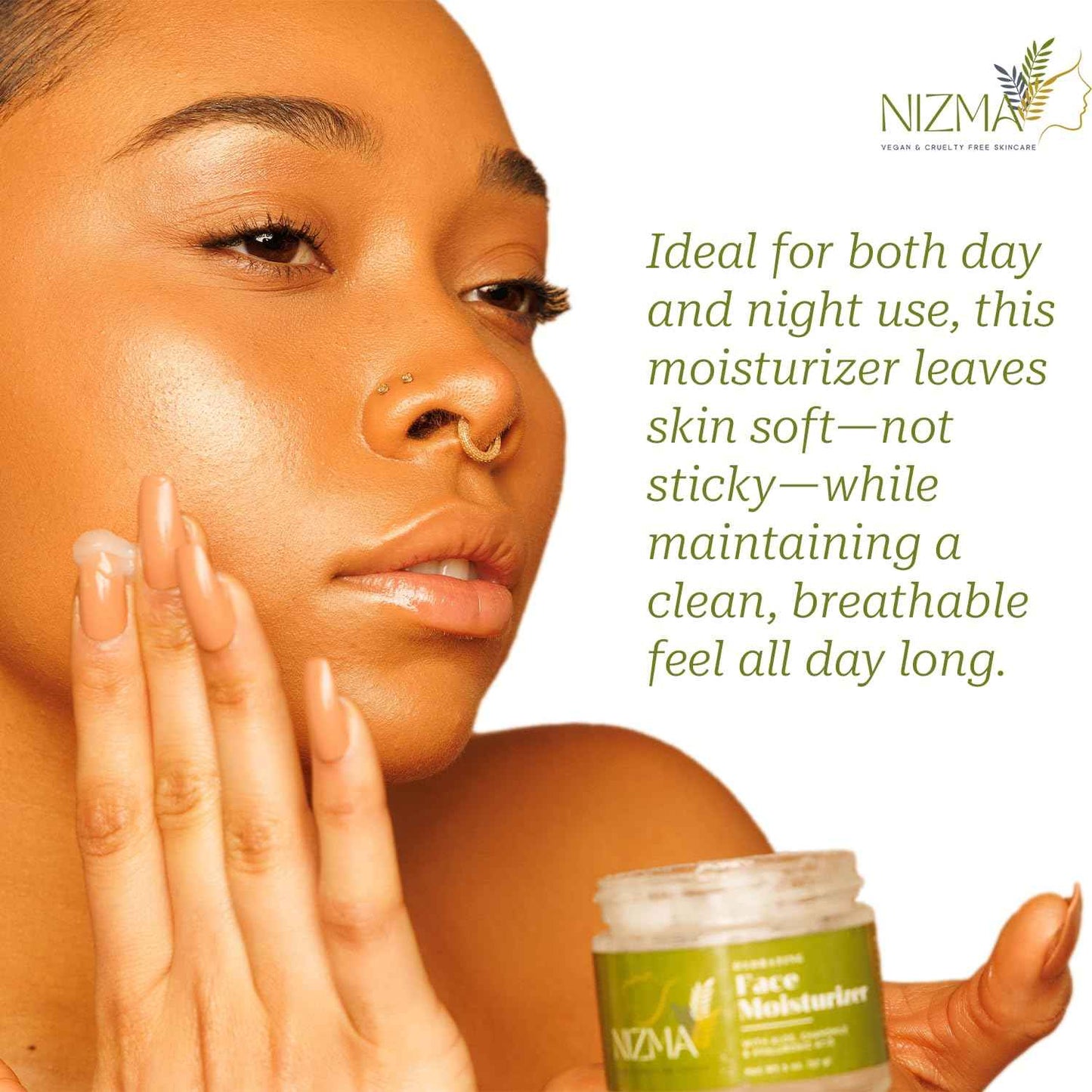 Hydrating Face Moisturizer with Hyaluronic Acid and Aloe – Lightweight Daily Facial Cream for Dry, Oily, Combination, Mature & Sensitive Skin – Nourishing, Non-Greasy, Fast-Absorbing – 2 oz