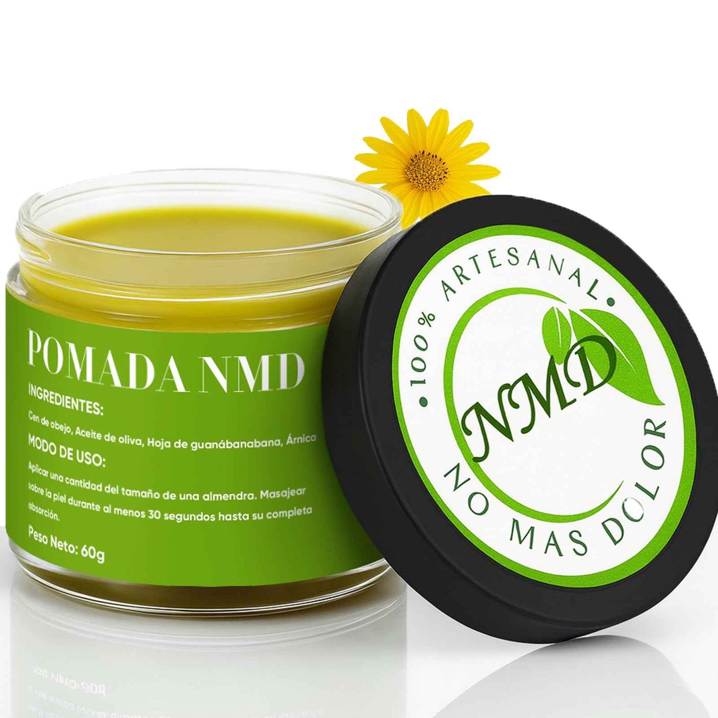RTQSU Pomada NMD, Pomada NMD Para Dolor Muscular - Natural Herbal Artesanal Joint Cream with Arnica, Olive Oil, Soursop Leaf, Beeswax, Maximum Strength Comfort Ointment for Muscle, Foot (1)