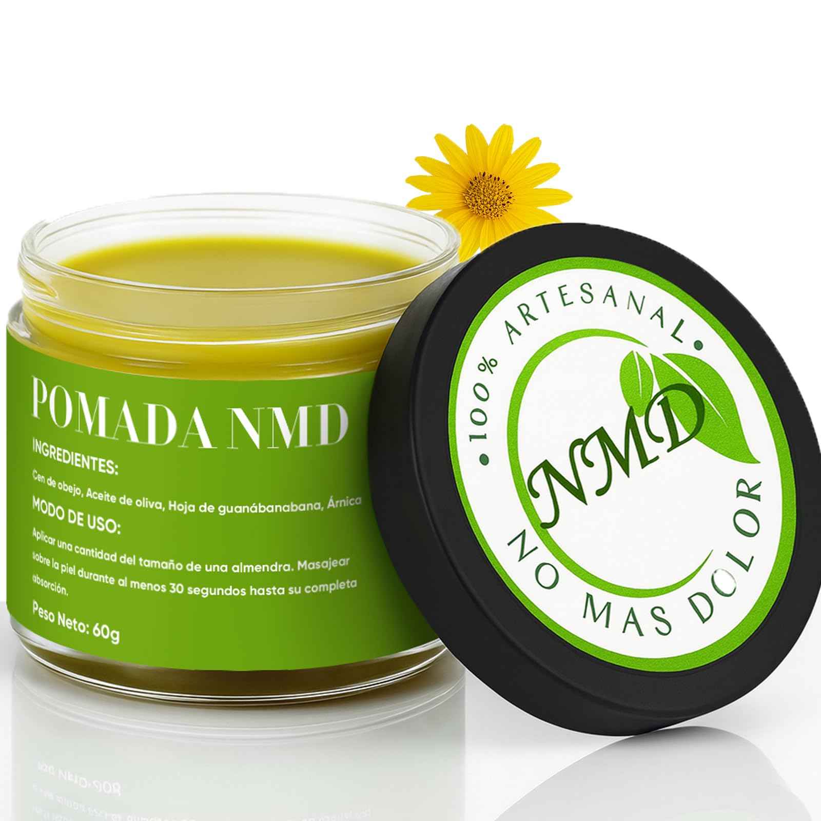 RTQSU Pomada NMD, Pomada NMD Para Dolor Muscular - Natural Herbal Artesanal Joint Cream with Arnica, Olive Oil, Soursop Leaf, Beeswax, Maximum Strength Comfort Ointment for Muscle, Foot (1)