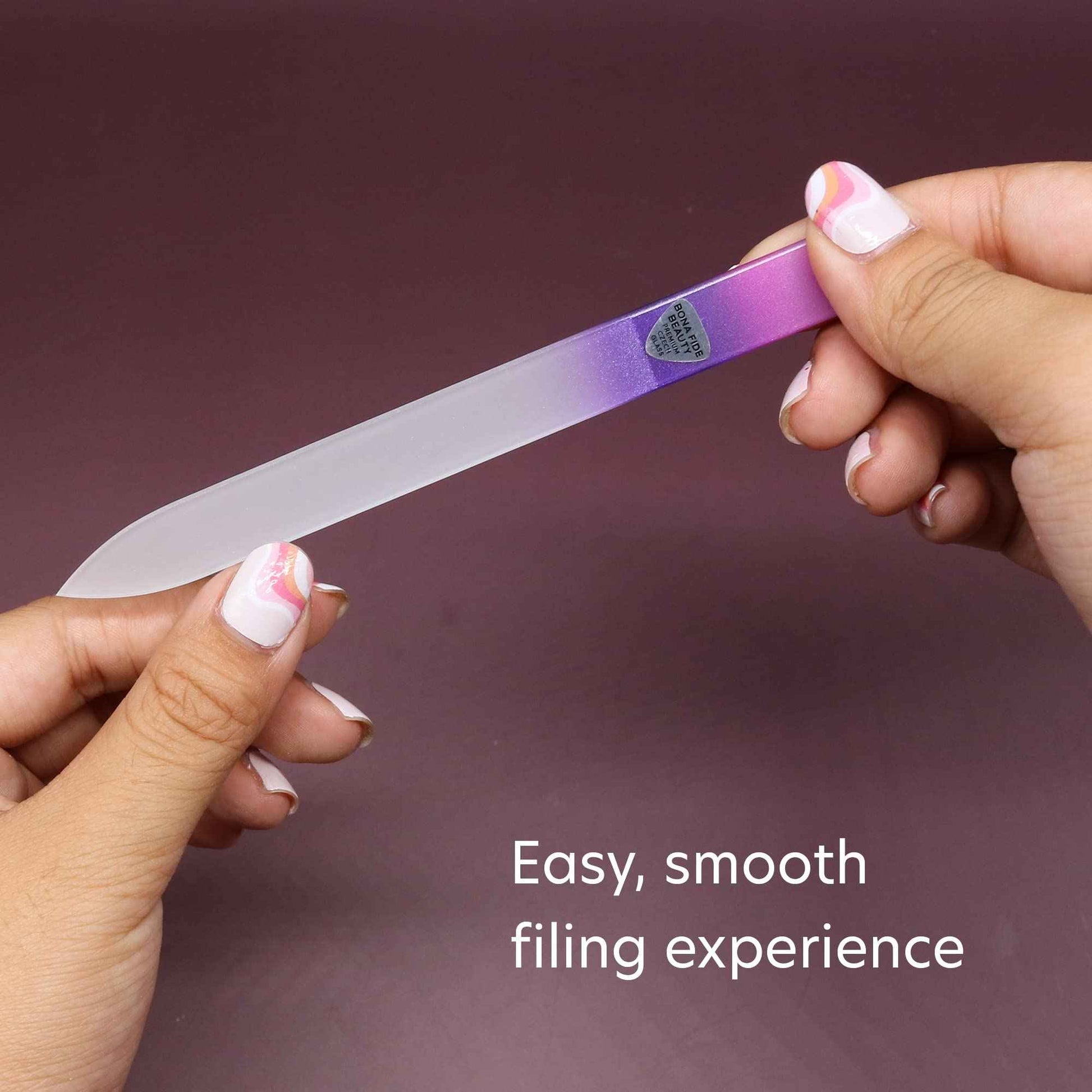 Bona Fide Beauty Czech Glass Nail Files Set - 10-Piece Crystal Nail Files Set in Sleeves, Bulk Nail Files from The EU (Multicolor)