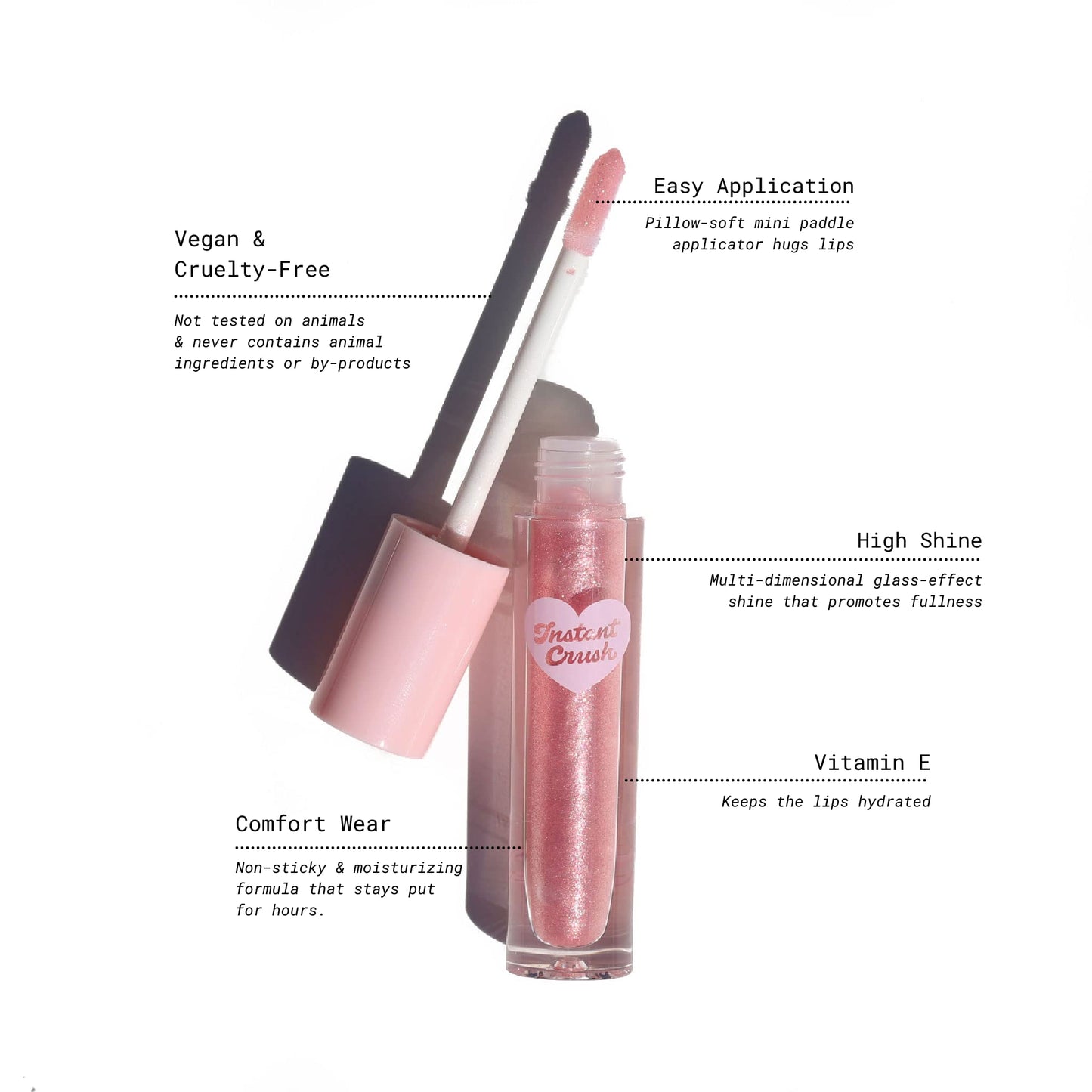 Half Caked Instant Crush Lip Gloss | vegan & cruelty-free, long-lasting, high shine, non-sticky | 3ml (Pretty Princess)