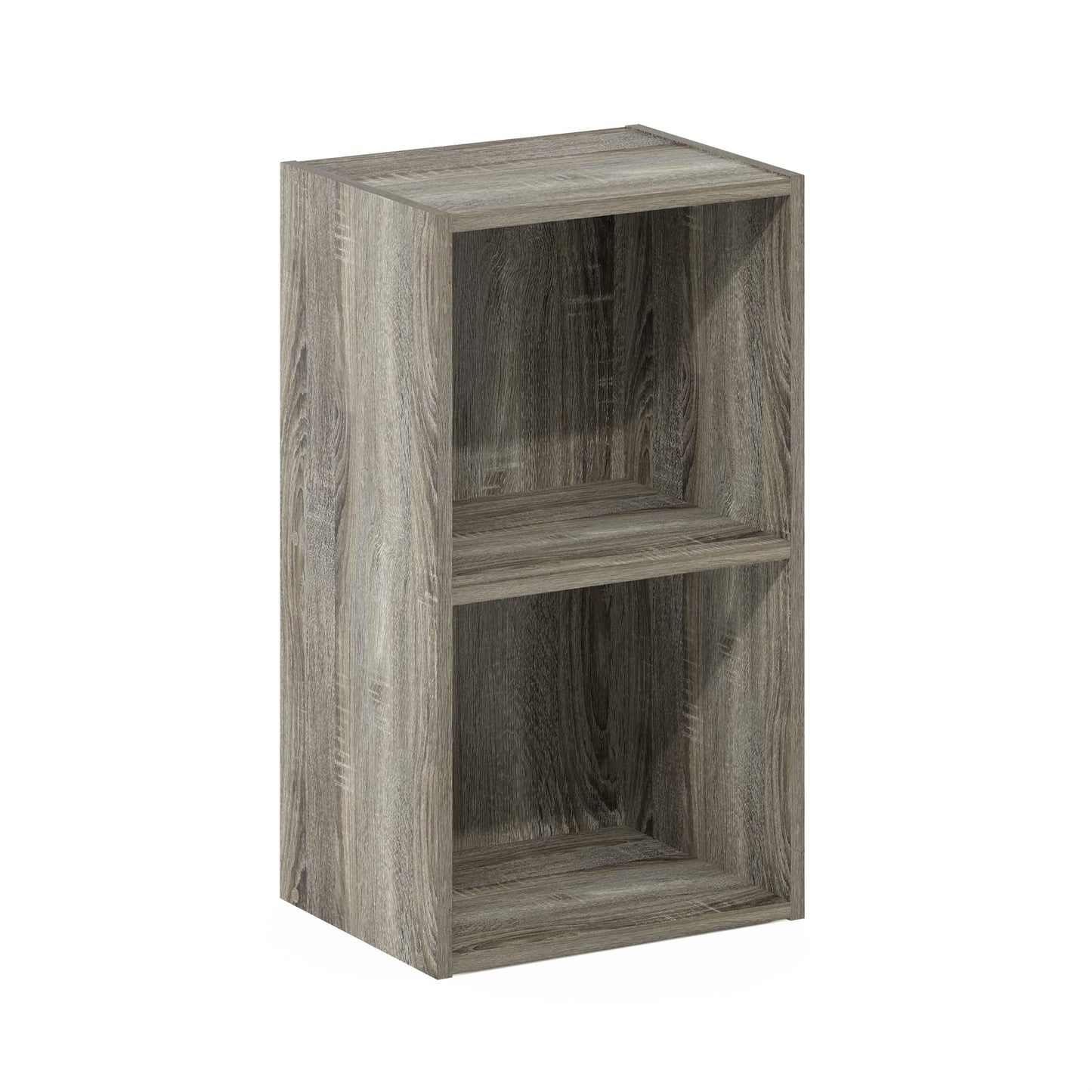 Furinno Luder Bookcase / Book / Storage, 2-Tier Cube, French Oak