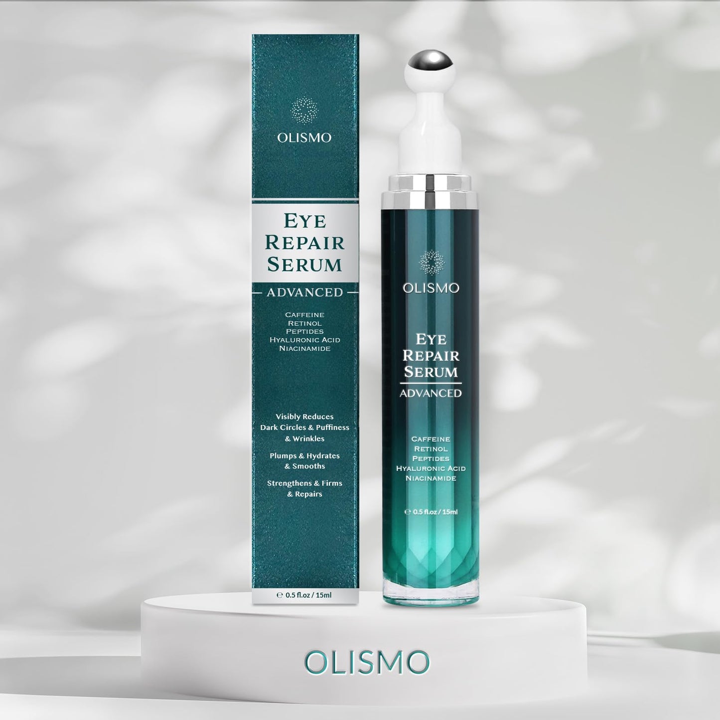 OLISMO Caffeine Eye Cream for Puffiness and Bags Under Eyes, Caffeine Under Eye Cream for Dark Circles and Puffiness, Eye Cream Anti Aging, Puffy Eyes Treatment, Eye Bags Treatment for Women and Men.