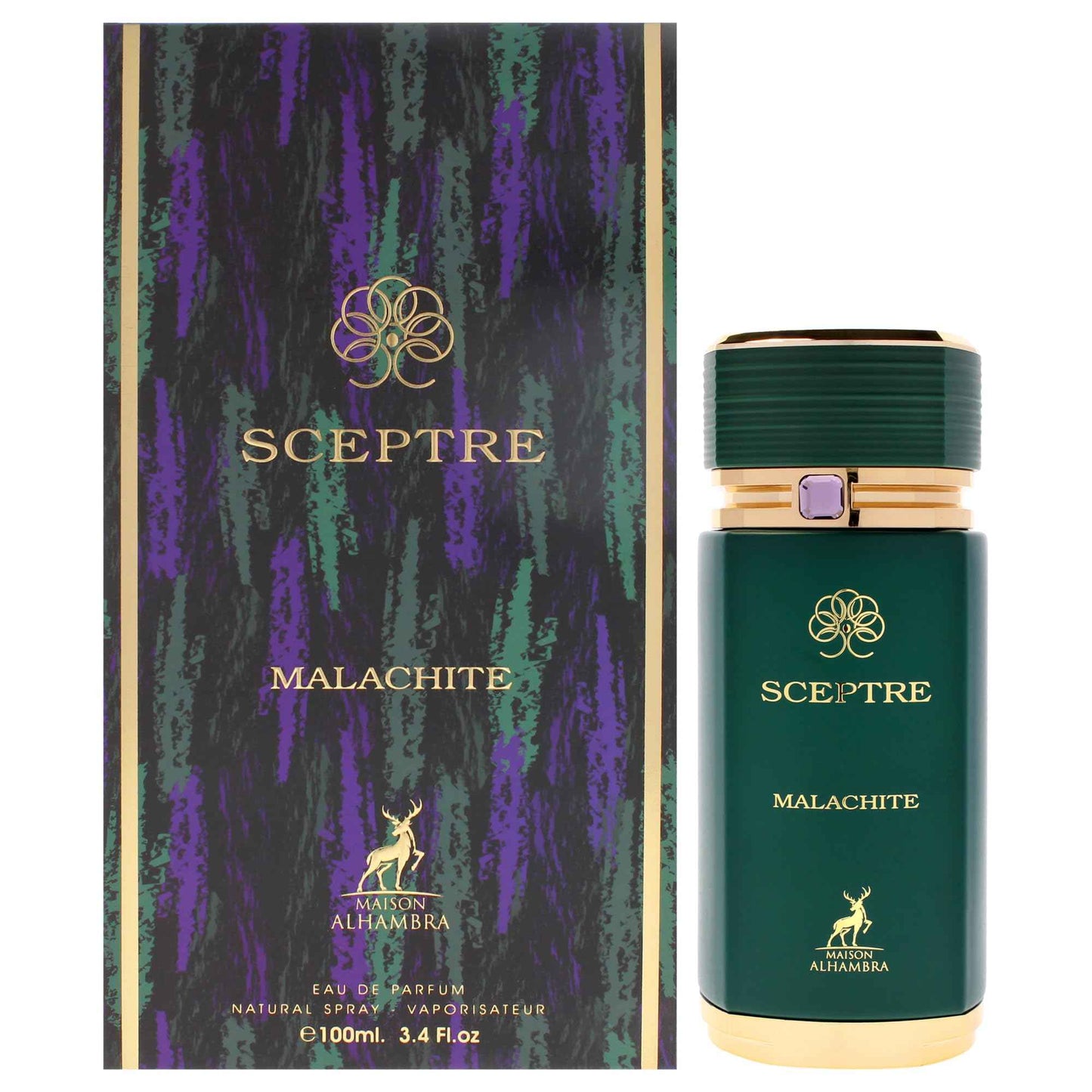 Maison Alhambra Sceptre Malachite for Unisex Eau de Parfum Spray, 3.4 Ounce / 100 ml