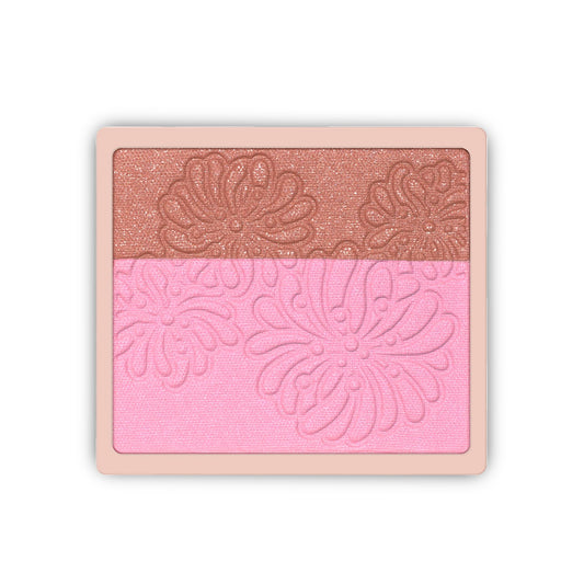 Paul & Joe Pressed Blush Palette Refill Only, Case Sold Separately, Oil-Absorbing Blush Powder, Bi-Color Face Blushes with Fitting Veil Powder, Light Beige and Pink, 06 Strawberry Chocolate, 0.17 oz