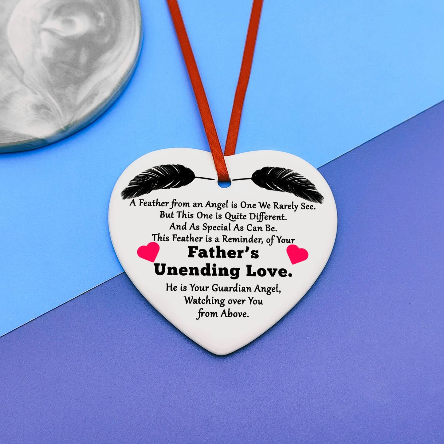 Dad Memorial Gift Ornament Ceramic Gifts for Loss of Father Sympathy Gift in Memory of Daddy Remembrance Gifts Bereavement Gifts Condolence Gift Dad Memorial Gift in Memory of Father Ornament Hanging