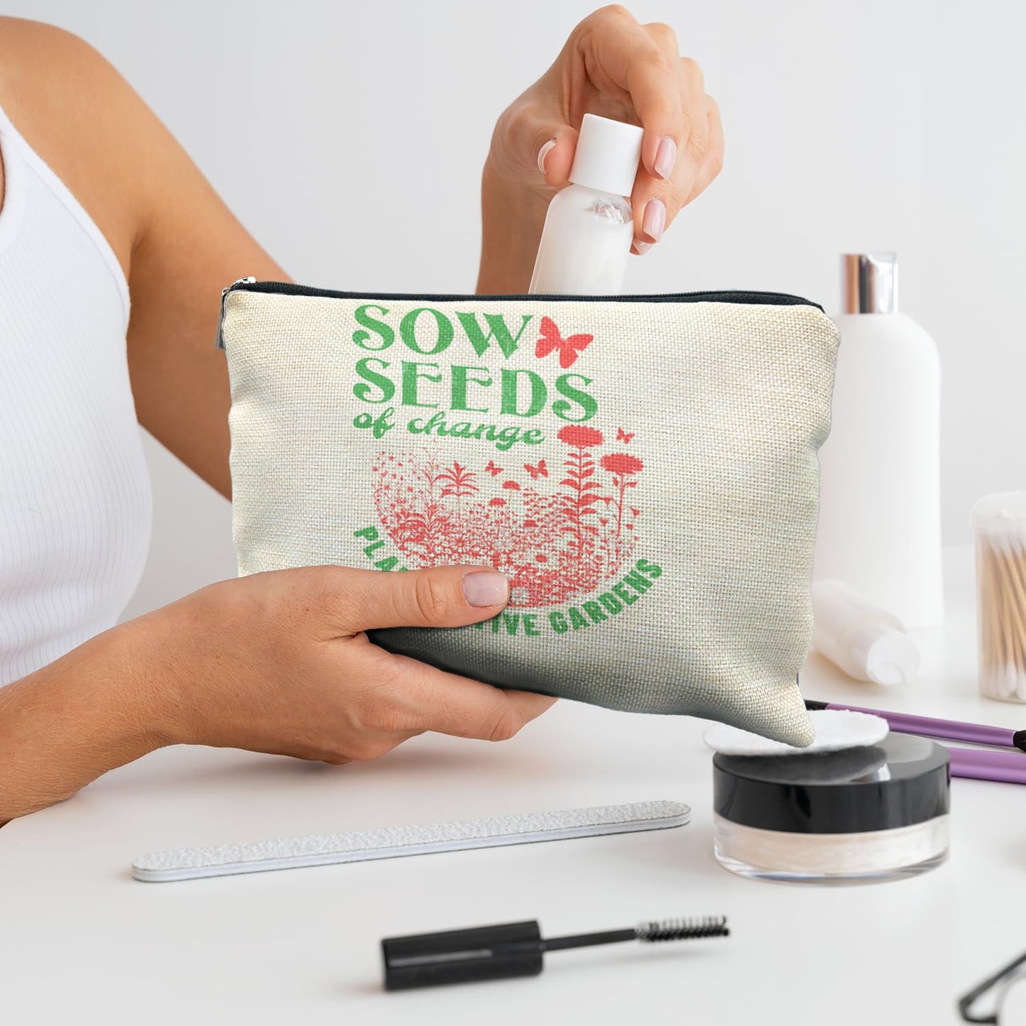 RYYCDOI Gardening Gifts for Women, Gardener Gifts Makeup Bag, Gifts for Plant Lovers Women, Plant Lady Gifts, Plant Mom Gifts, Plant Native Cosmetic Bags for Women