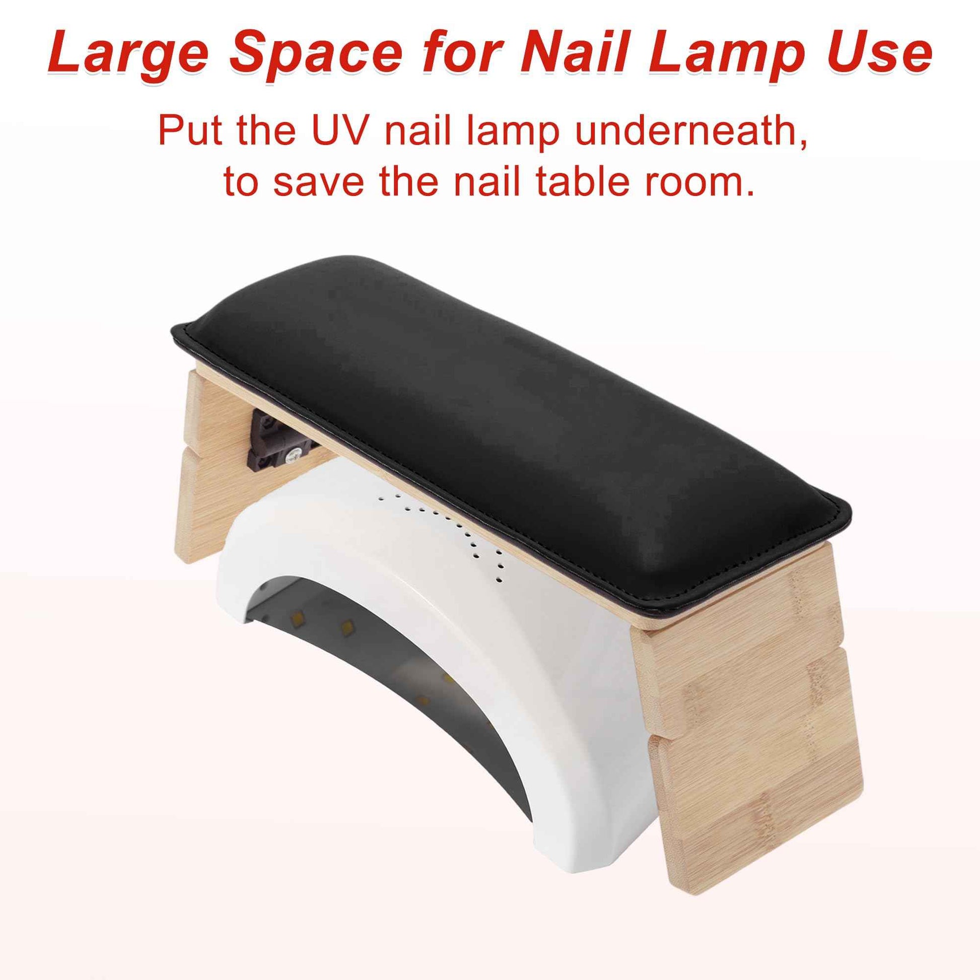 GLIDESMOOTH Arm Rest for Nails Tech, Comfortable Supportive Design Nail Arm Rest Cushion, Nail Arm Rest, Non-Slip Manicure Hand Rest Stand, Black, 1 Set