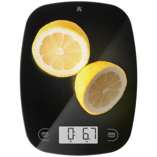 Greater Goods Digital Kitchen Scale - Cooking, Baking, Meal and Food Prep Scale, Weighs in Grams, Pounds and Ounces, Black Glass