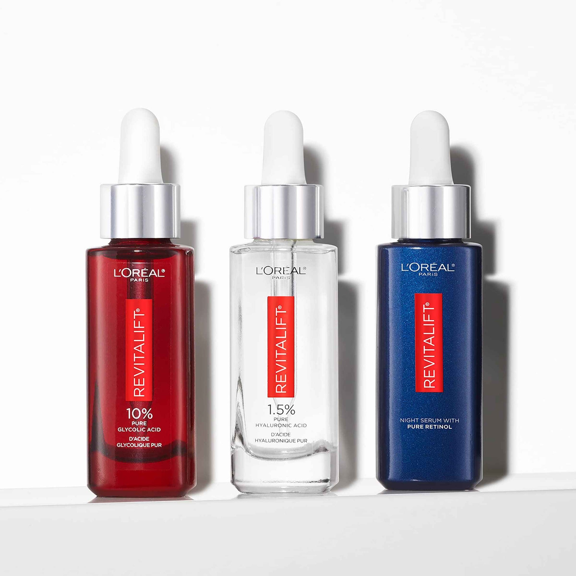 L'Oreal Paris Revitalift 0.3% Pure Retinol Night Serum, Reduce Deep Wrinkles, Fragrance Free 1 oz + Moisturizer Sample