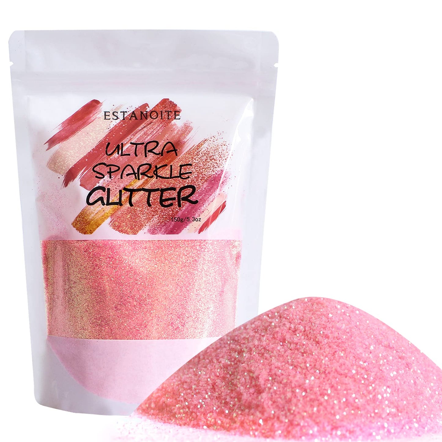 150g Extra Fine Craft Glitter, Holographic Glitter Powder, Metallic Polyester Glitter for Resin, Slime, Tumblers, Painting Arts, Cosmetic Glitter for Body Face Eye Makeup, Nail Arts (Magenta Pink)