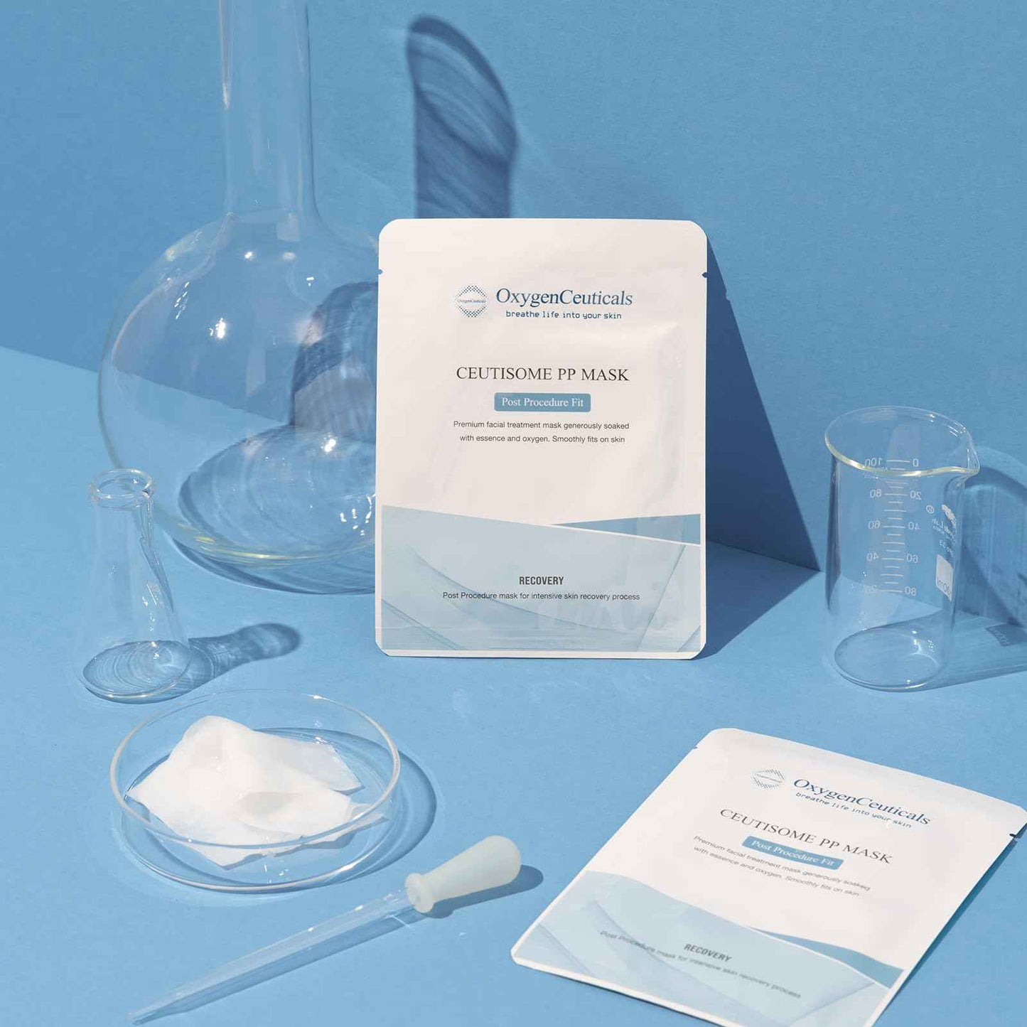 OxygenCeuticals Ceutisome PP Mask – Recovery & Soothing Sheet Mask with Acetyl Hexapeptide-8, Ceramide NP, DNA & Centella Extract, Post-Treatment Hydration & Barrier Repair (6 Sheets/1 Box)