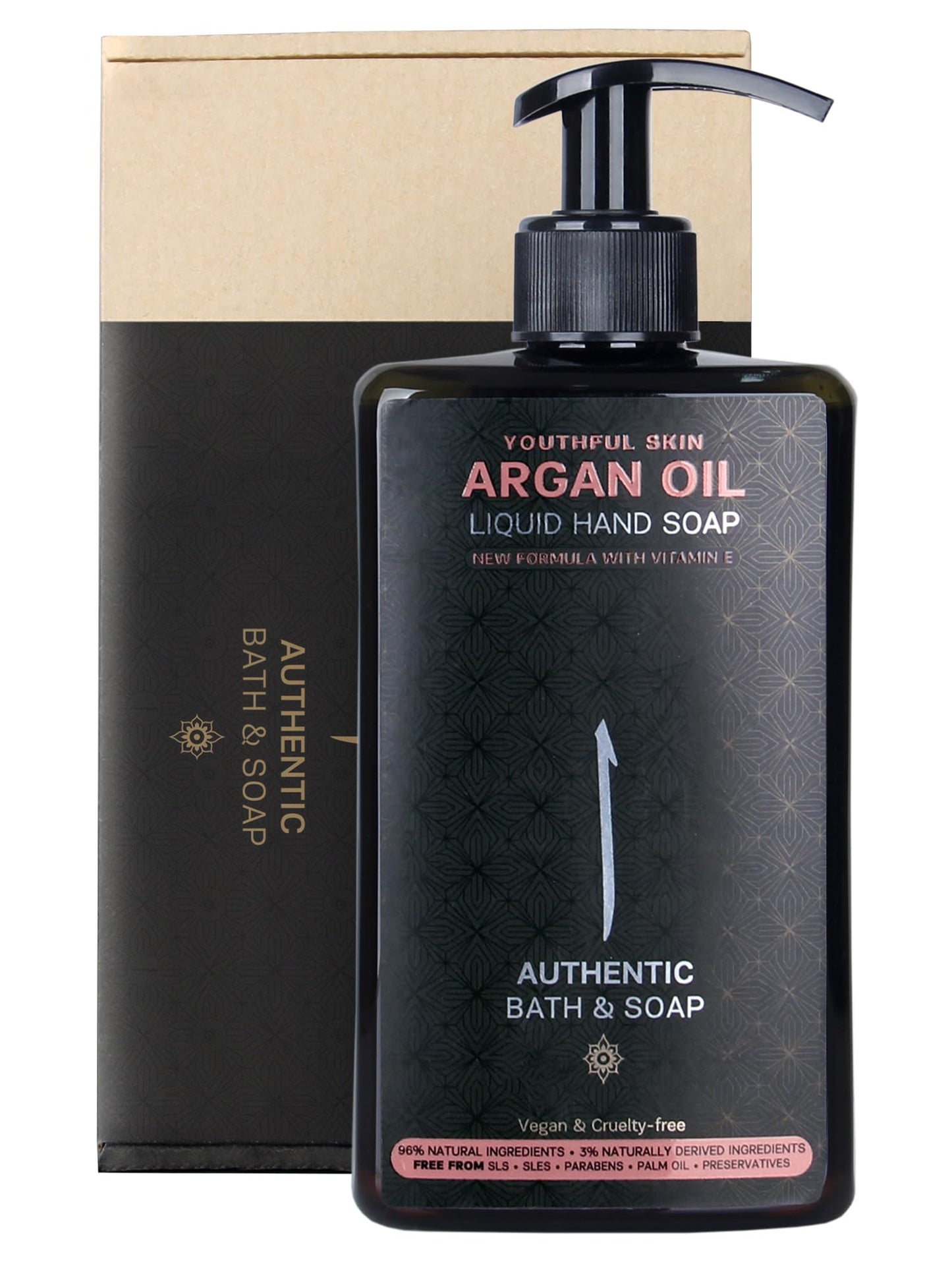 AUTHENTIC BATH & SOAP Natural - Argan Oil Liquid Hand Soap - Nourishing, Anti-aging, Vegan, Cruelty Free, Paraben & Sulfate Free, SLS & SLES Free, with Vitamin E, Preservative Free 16.9 Fl Oz