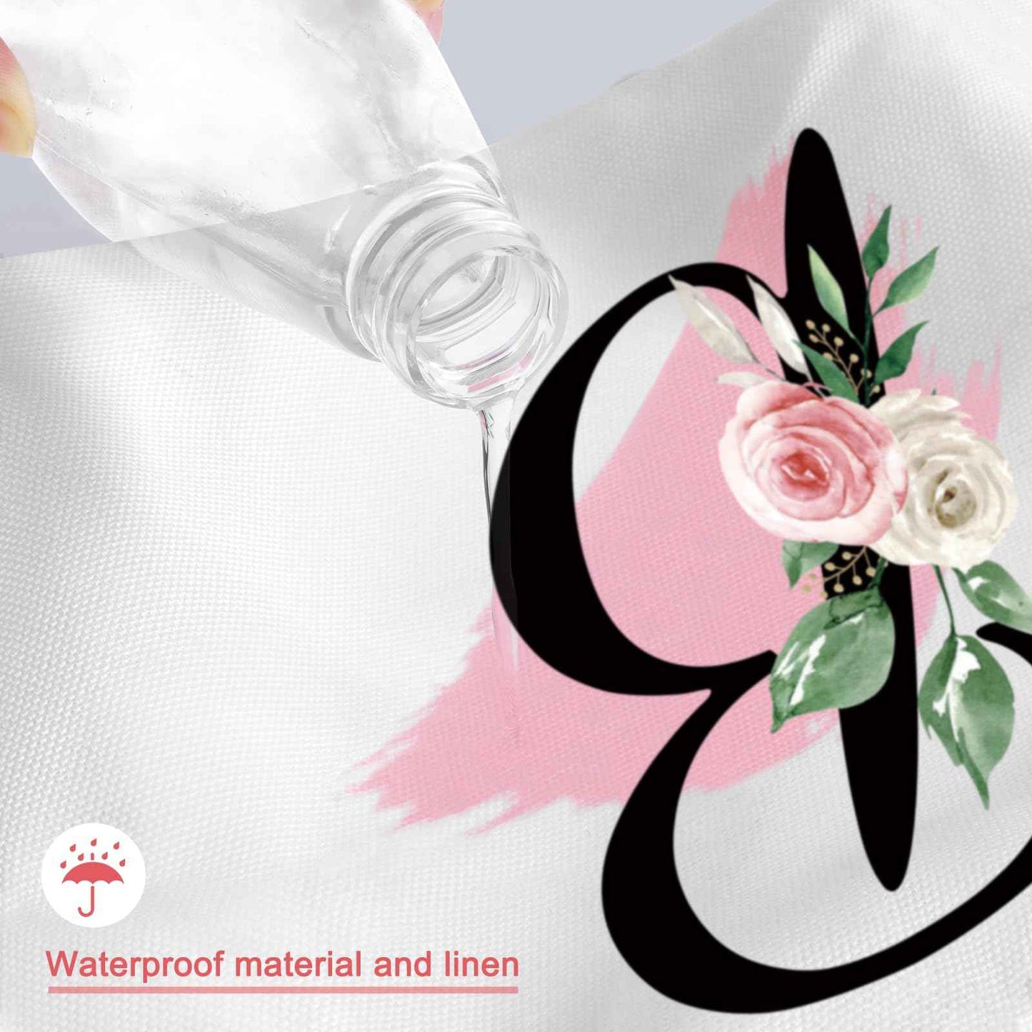 Prettyui Initial Monogram Personalized Makeup Bag, Bride Bridesmaid Cosmetic Bag, Portable Cosmetic Bag Toiletry Bag Travel Bag Birthday Gifts for Women Girl, Personalized Cosmetic Bag for Women (B)