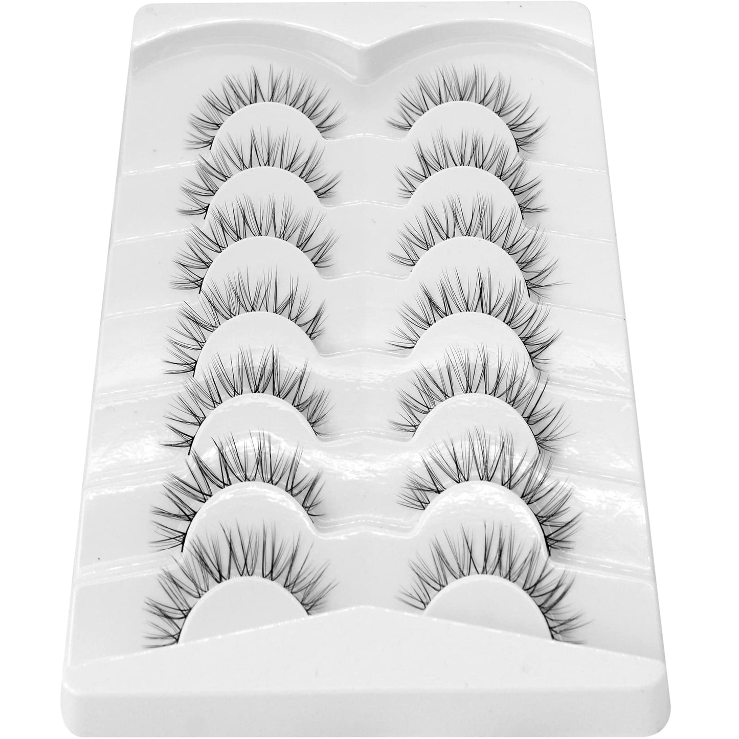 Bluesmurfs Fake Eyelashes Natural Look False Lashes Soft Thin Band Eyelashes Daily Use False Eyelashes 7 Pairs Pack