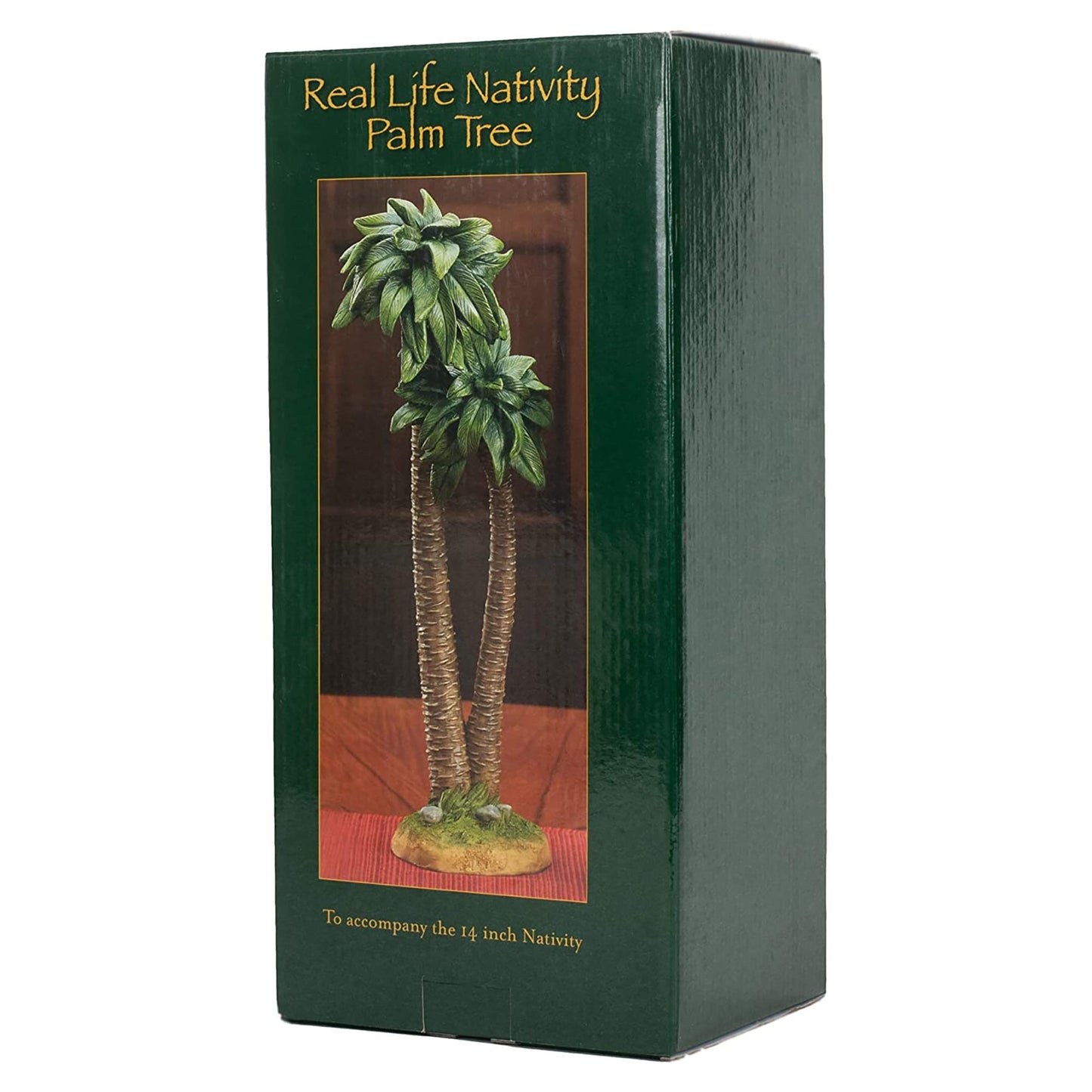 THREE KINGS GIFTS THE ORIGINAL GIFTS OF CHRISTMAS Realistic Palm Tree, Polystone Flat Bottom for Stability, Table Top Nativity Scene Figurine, for The 14 inch Scale Collection