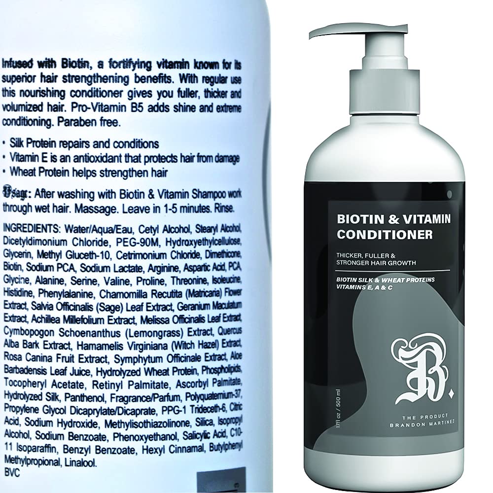 Biotin Vitamin Hair Conditioner for Thinning Hair - Volumizing Biotin Conditioner for Men and Womens Hair Thickener - Moisturizing Conditioner with Aloe Vera and Cucumber Conditioning Treatment for Dry and Damaged Hair b the product 16oz