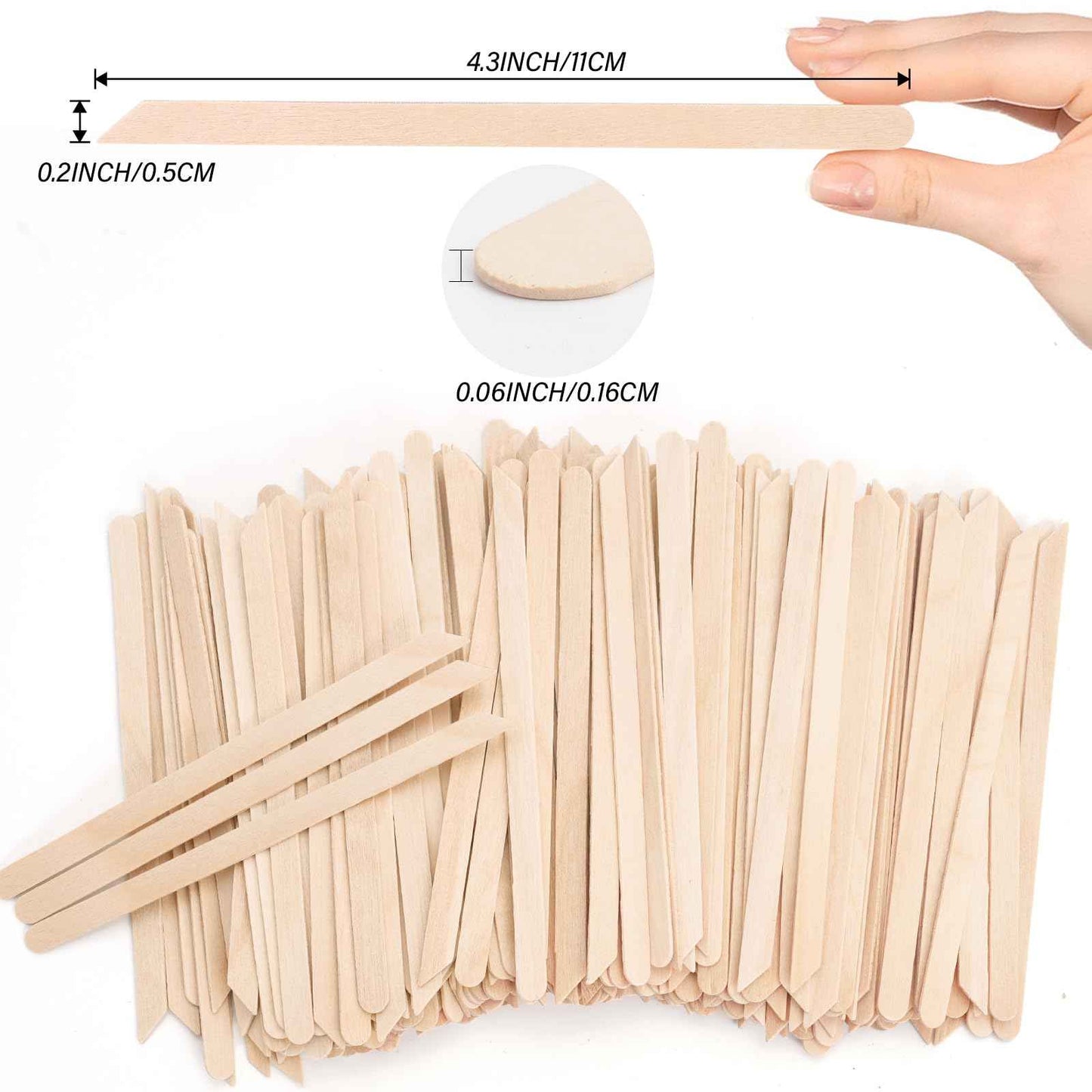 1000pcs Wooden Small Wax Sticks,Eyebrow Wax Sticks for Eyebrow Hair Remover，Small Popsicle Sticks，Wooden Sticks for Crafts